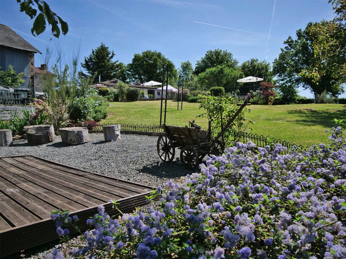 Pretty garden views at Chez Le Pinier Gite
