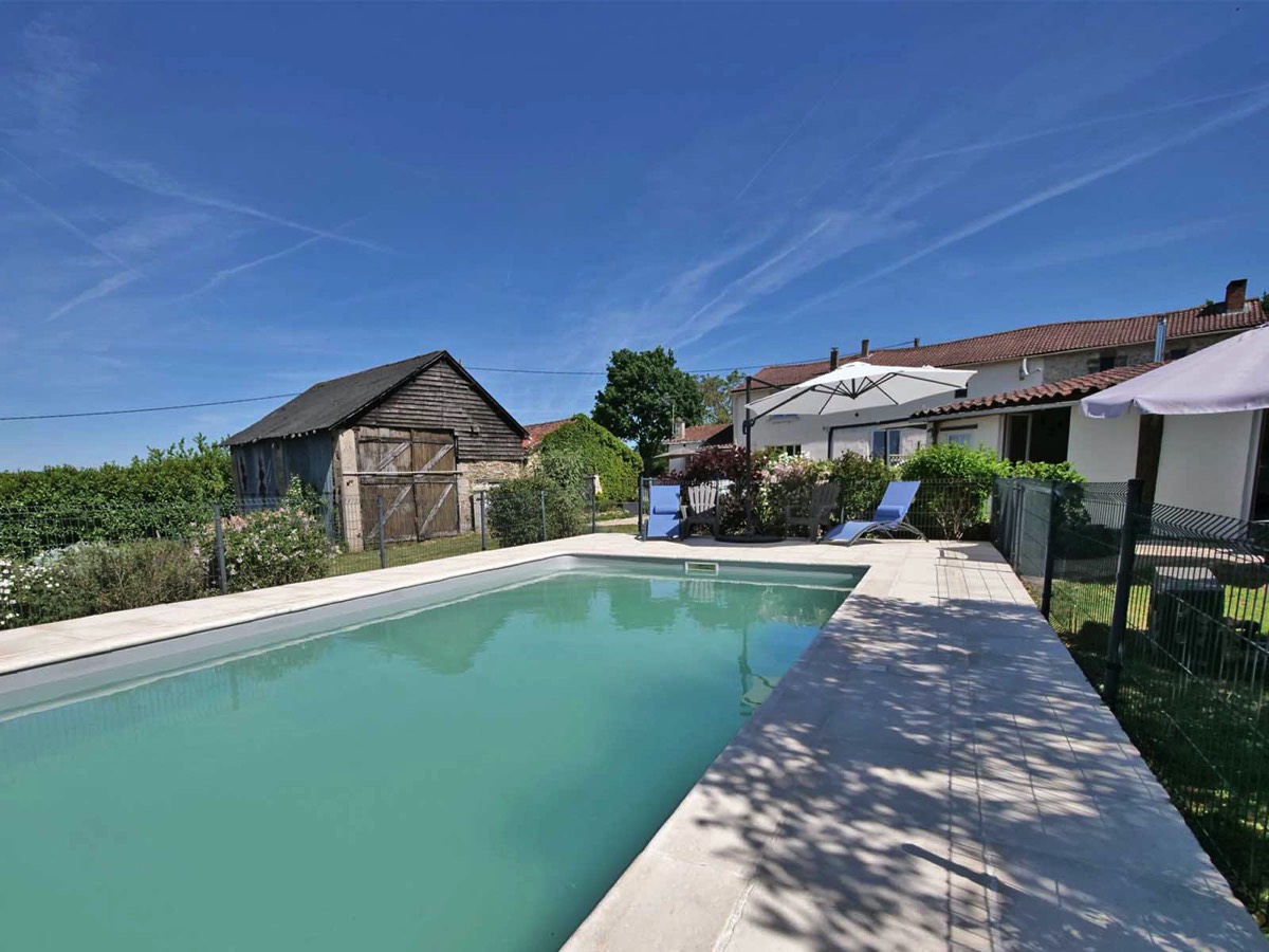 Heated pool at Garden View Gite