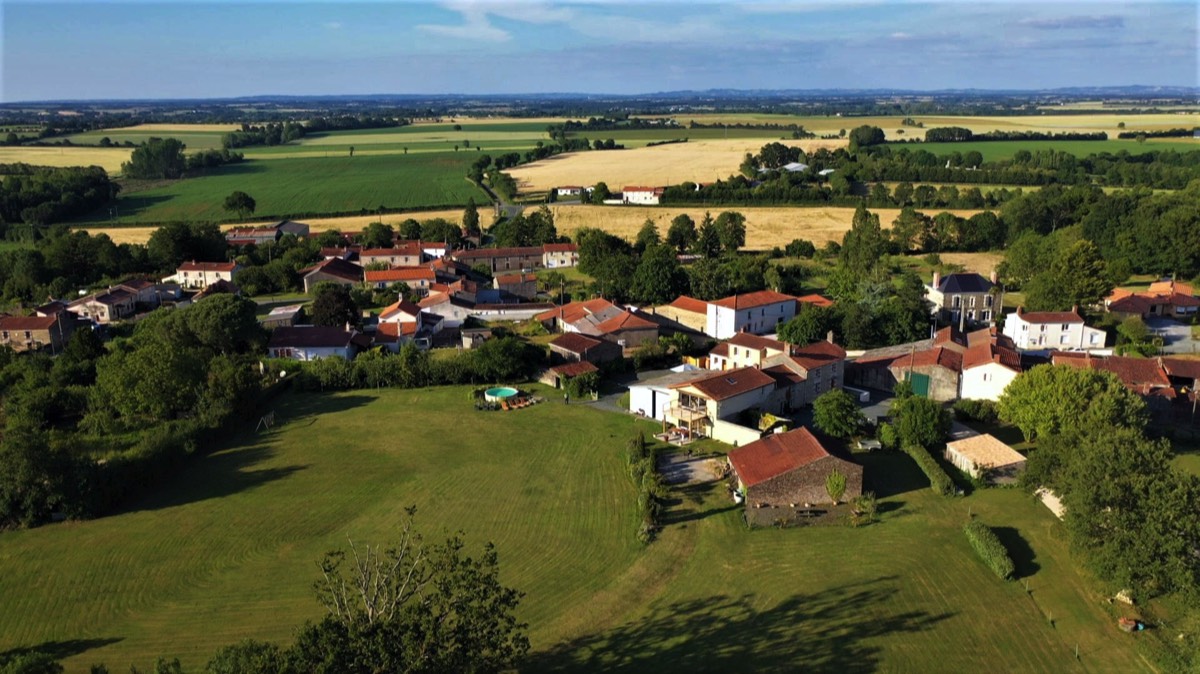 An Aerial View of Les Ammonites Holiday Home near Chantonnay