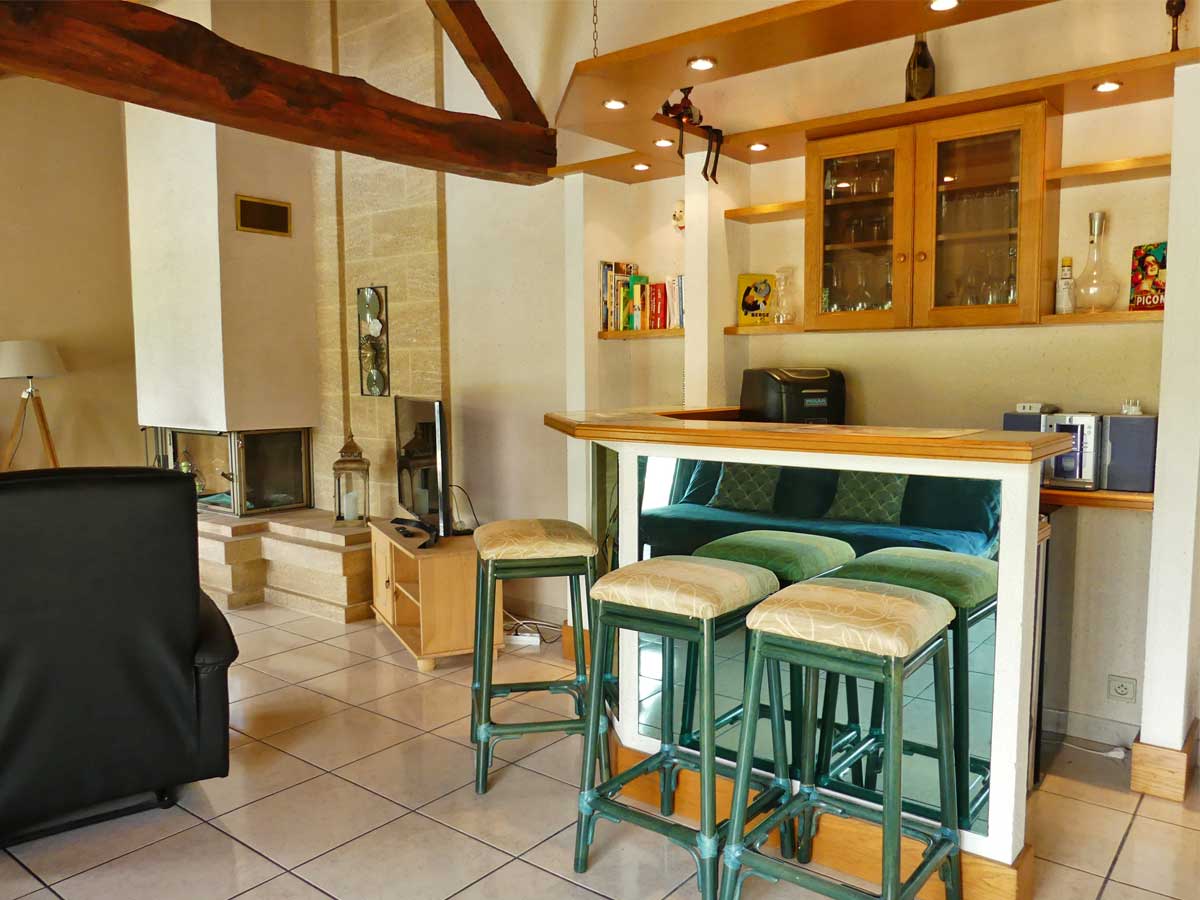 Relax in the Bar area at La Launiere Holiday Villa