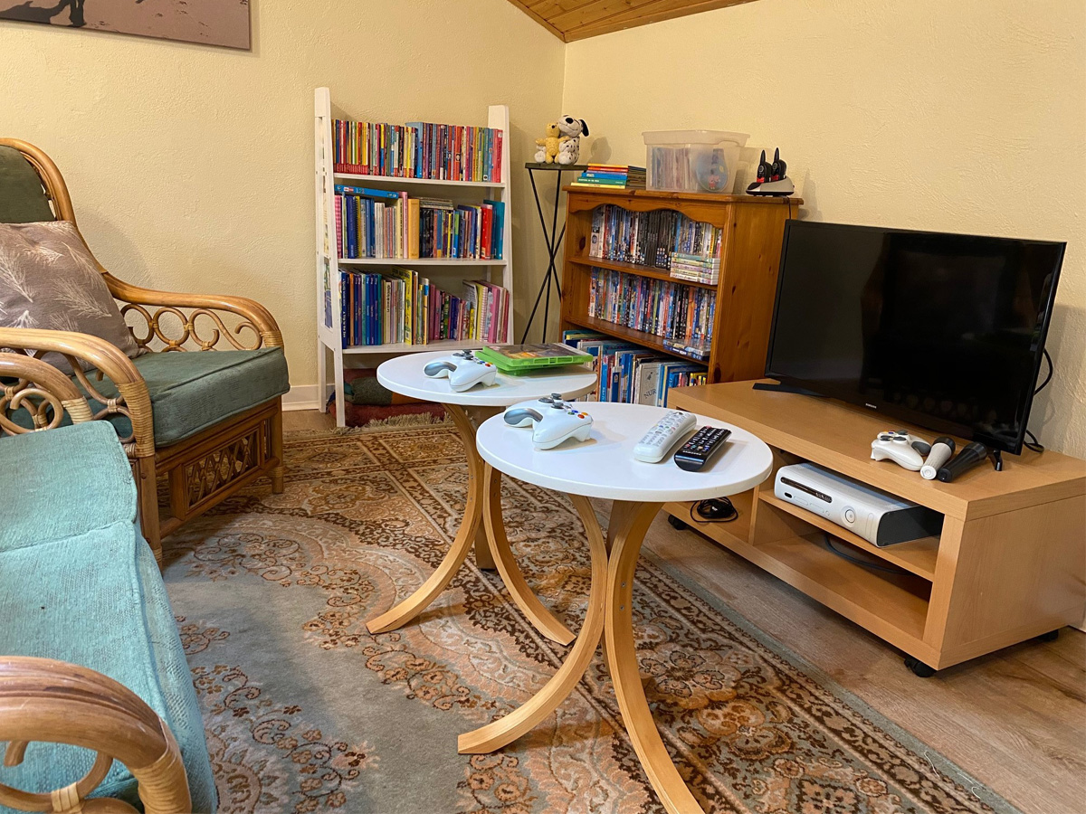 Family Games room at L Ecurie Holiday Cottage