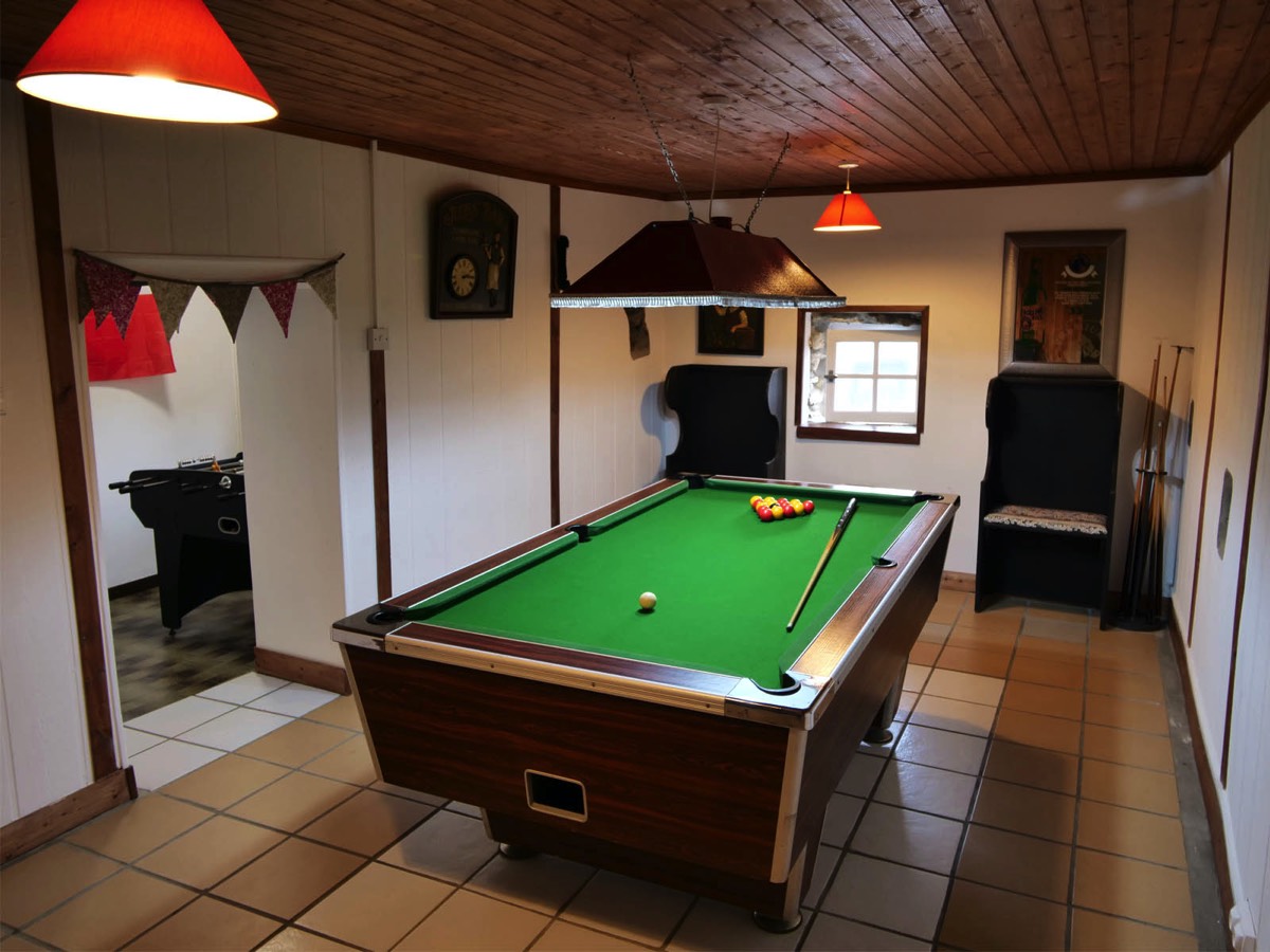 Billiard Table and Dart Board in the Games room at Les Poiriers Holiday Cottage